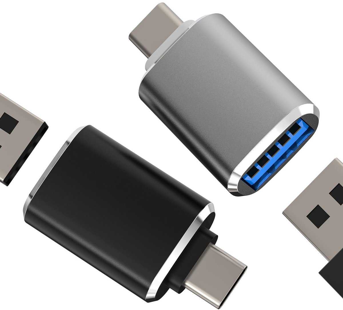 Dailygoods - Set van 2 USB C OTG naar USB-A Adapters voor iPhone en MacBook