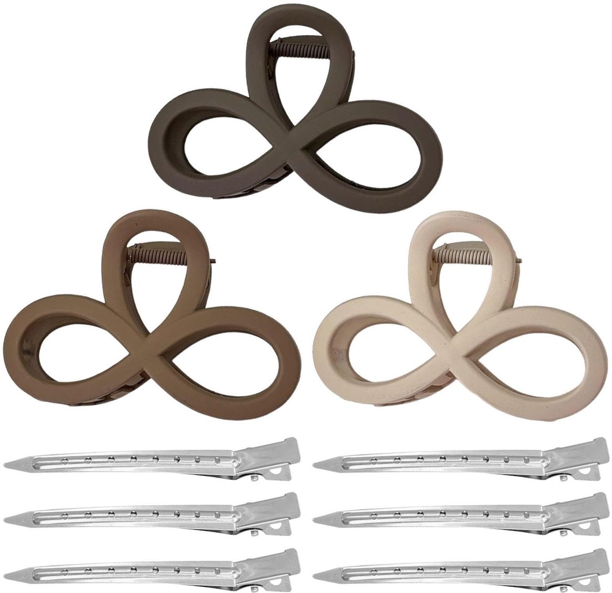 Dailygoods - Set van 3 Haarclips en 6 Ponyclips voor Meisjes