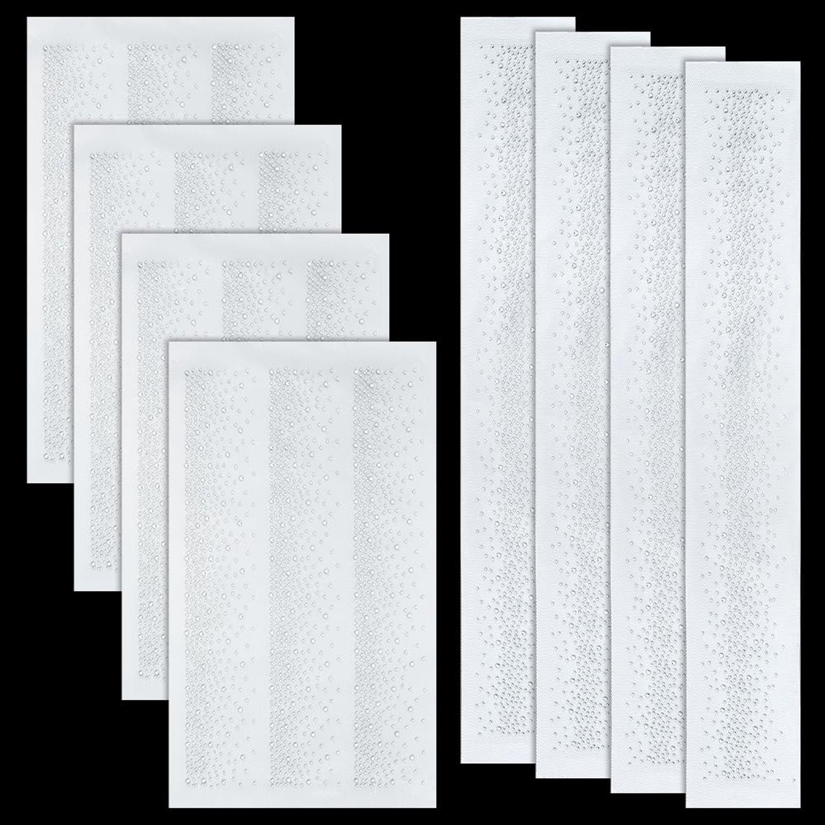 Dailygoods - Set van 8 Opstrijkbare Strass Transfers voor Kleding en DIY Decoratie