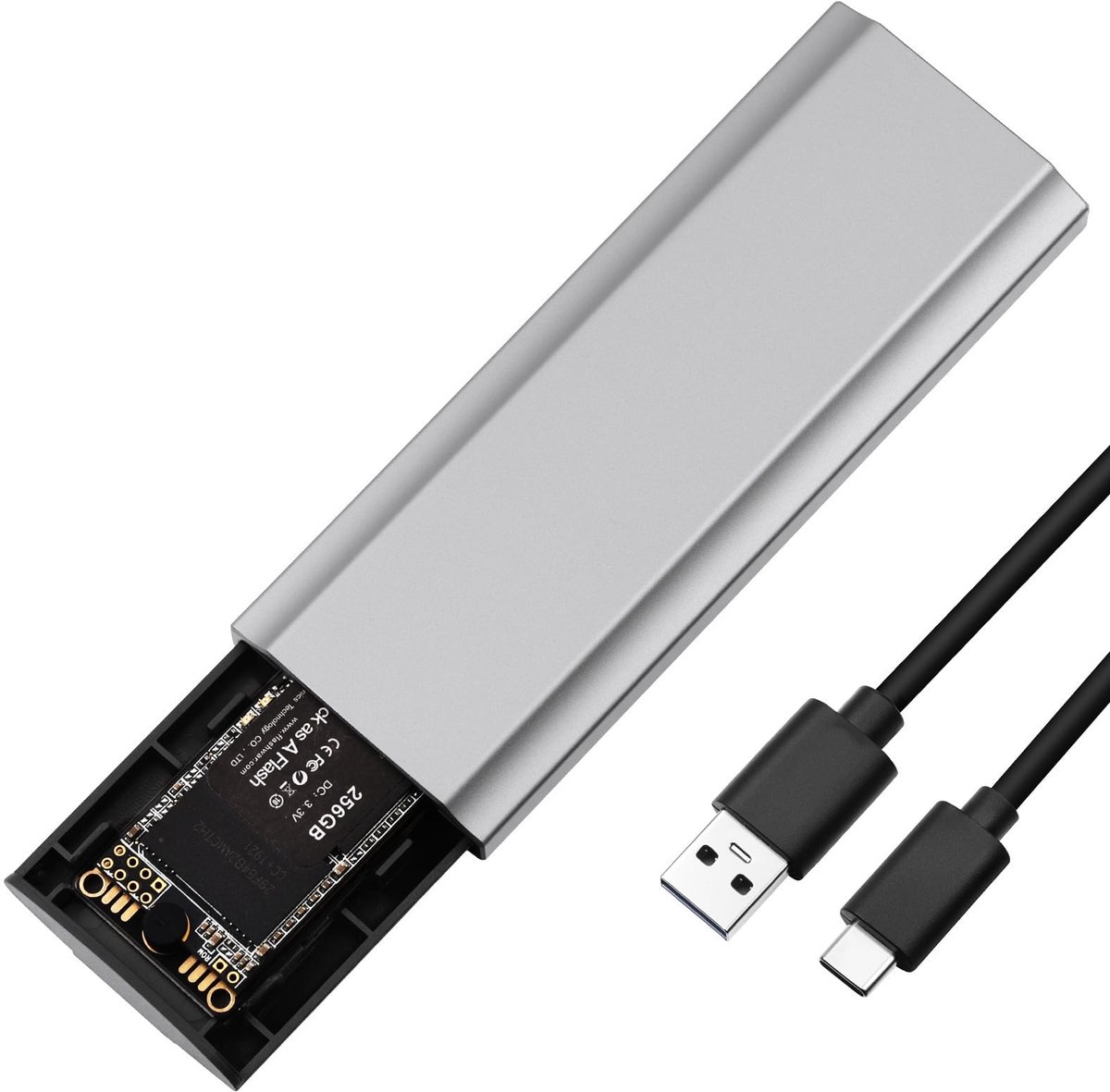 Dailygoods - M.2 NVMe SSD-behuizing met USB 3.2 Gen 2, Aluminium
