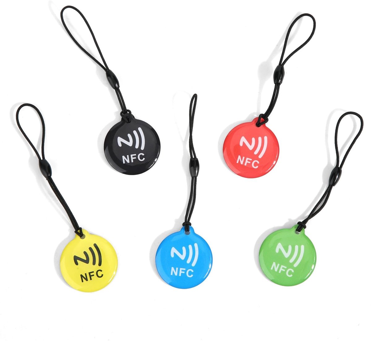 Dailygoods - Cosensi - Dailygoods - Set van 5 Waterdichte NFC-Tags in Diverse Kleuren