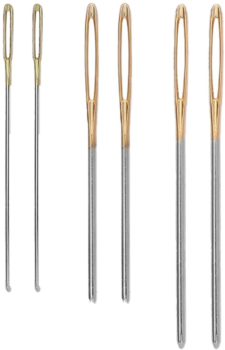 Dailygoods - Set van 6 Blunt Bodkin Naalden voor Naaien en Crafting