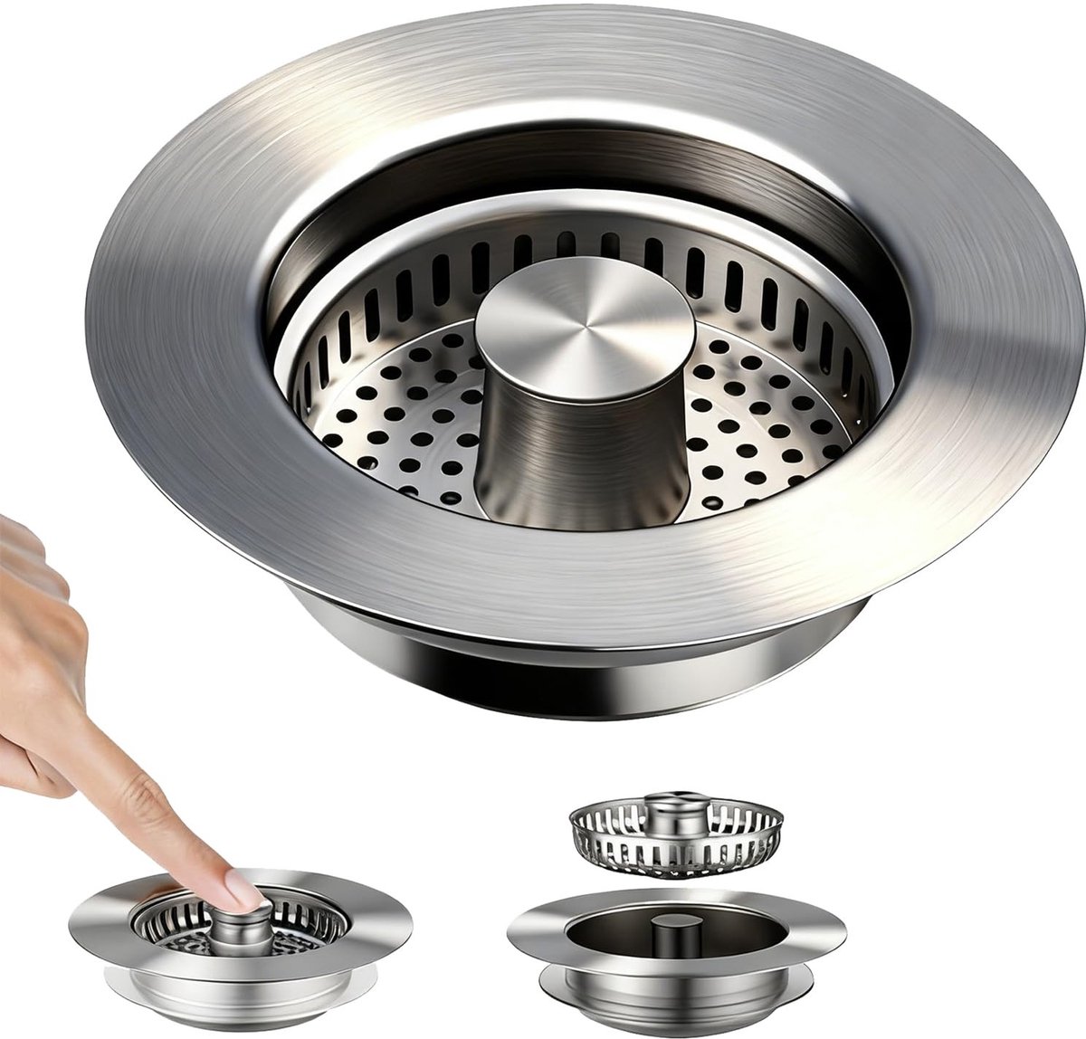 Dailygoods - Pop-up Wastafelstop van Roestvrij Staal voor Keuken