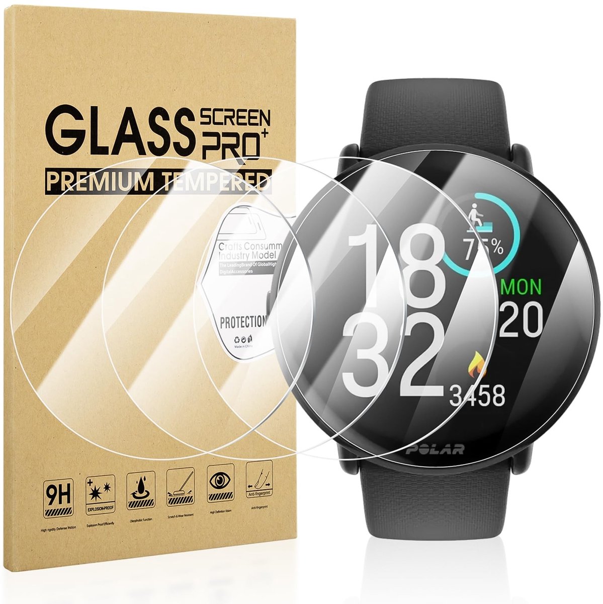 Dailygoods - Gehard Glazen Schermbeschermer voor Polar Ignite 3