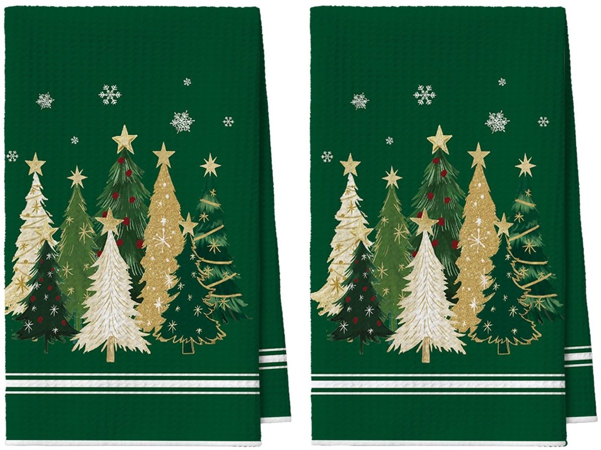 Dailygoods - Set van 2 Microvezel Keukendoeken 42x65 cm Groen