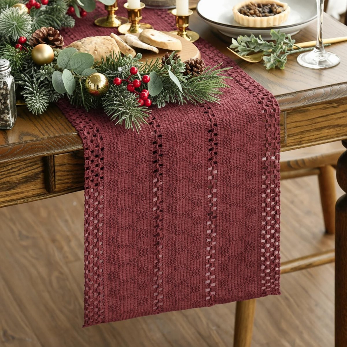 Dailygoods - Rustieke Tafelloper voor Kerst 30x183 cm