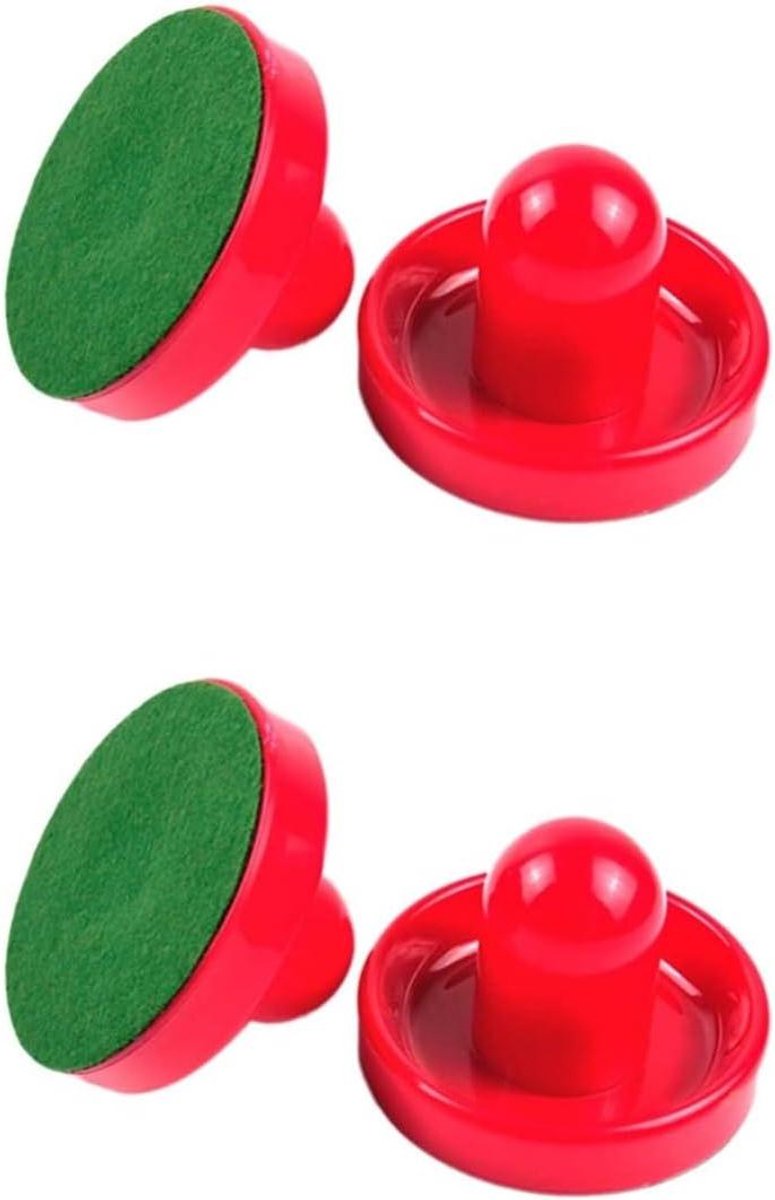 Airhockey Paddles - Puck Stoters - Tafelspel Verbeteren - Ergonomisch Ontwerp - 4 Stuks - Rood