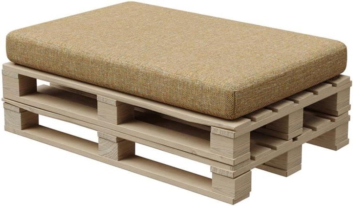 Zitkussen Pallet - Tuinkussen Bank - Buiten Zitten - Vuilafstotend Materiaal - 120x80 cm - Honing