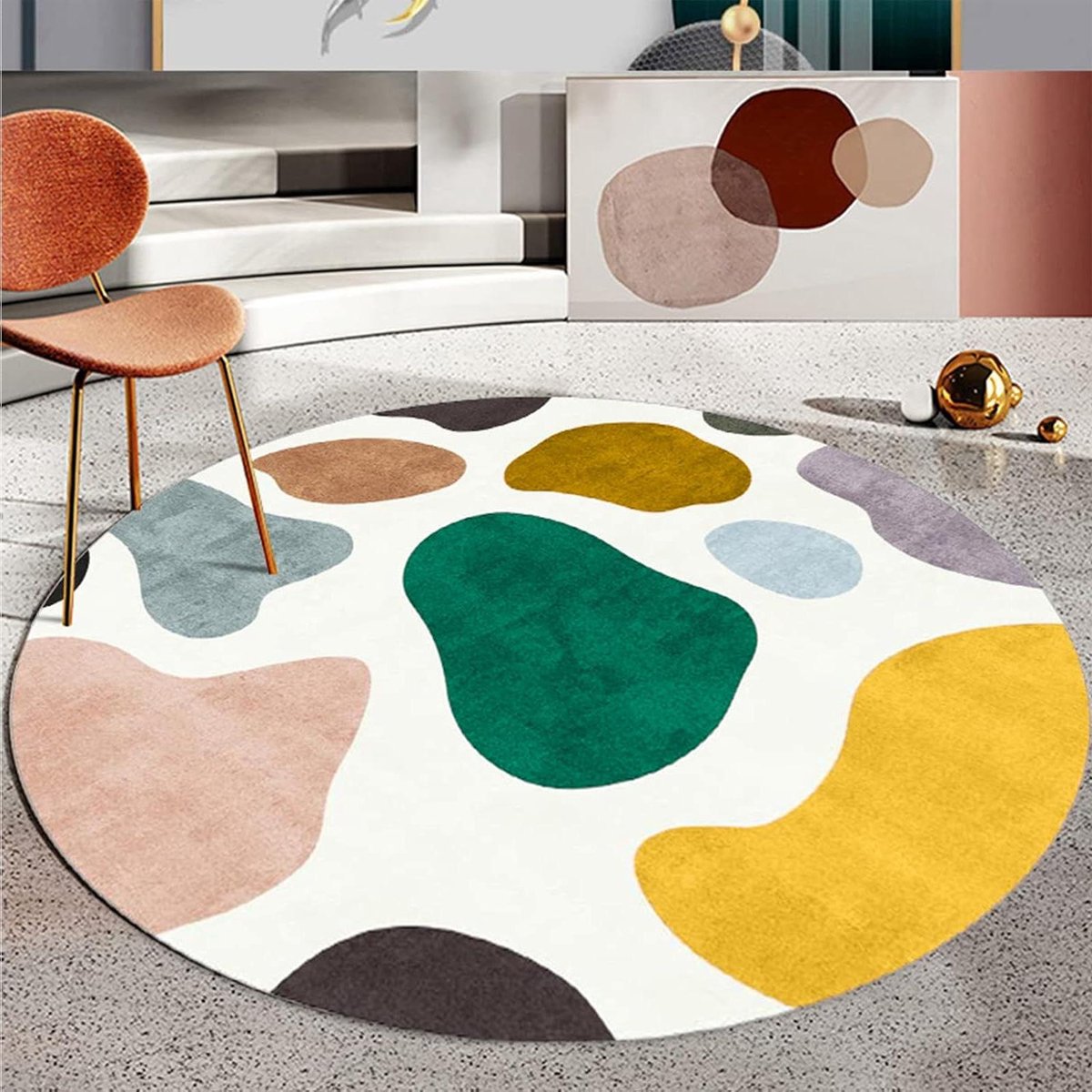 Rond Vloerkleed - Zachte Vloerbedekking - Woonkamer Decoratie - Wasbaar En Onderhoudsvrien