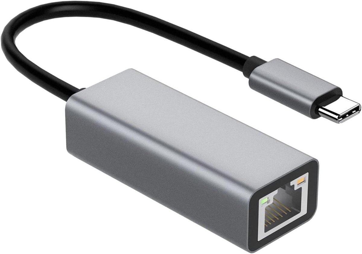 USB C Netwerkadapter - Ethernet Adapter - Stabiele Verbinding - Hoge Snelheid Chip - 100 Mbps - Zwart
