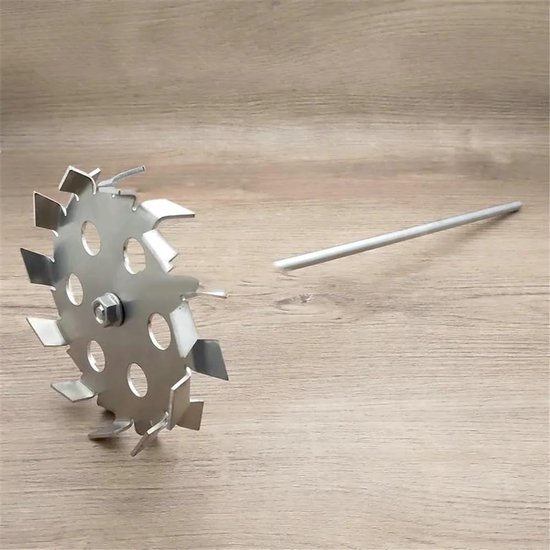 Roestvrijstalen Roerder - Dispersieschijf - Mechanisch Vermalen - Verstelbare Klemming - 150x8x500mm - Zilverkleurig — afbeelding 2