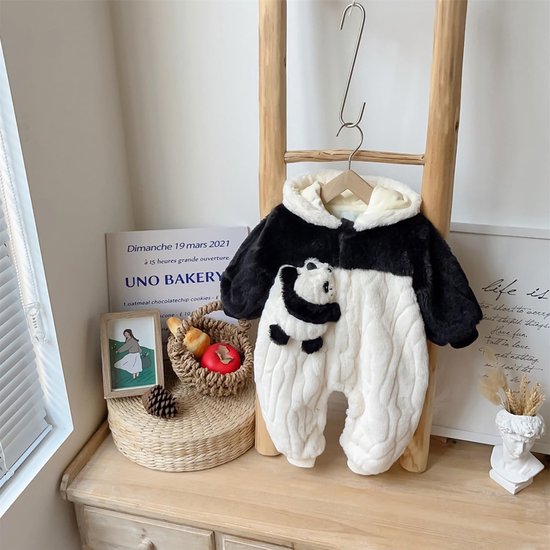 Baby Winterpak - Warme Jumpsuit - Buiten Spelen - Pluche Voering - 66-90 cm - Panda Design — afbeelding 3