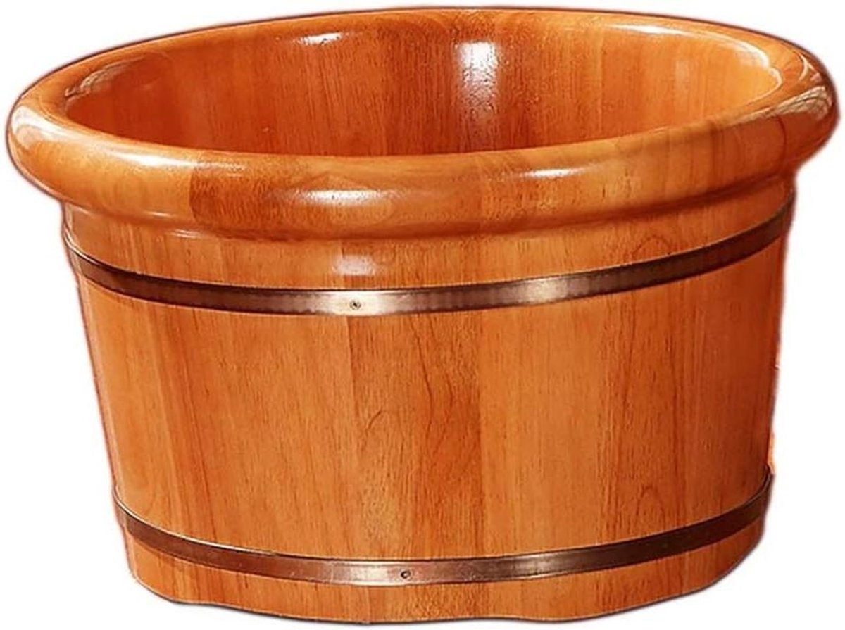 Houten Voetenbad - Voetbad Sauna - Voeten Ontspannen - Handgemaakt Massagemmer - 42x25cm - Houtkleur
