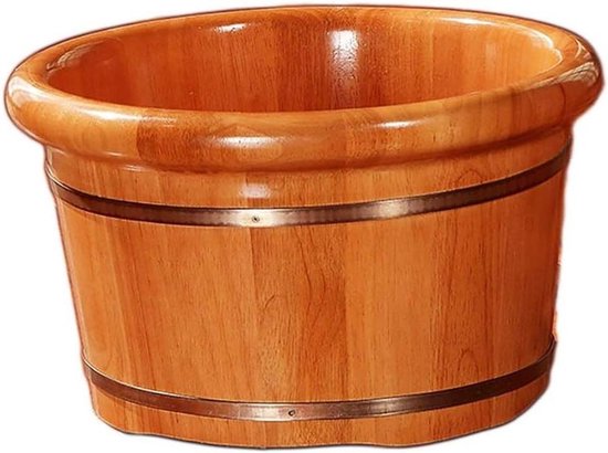 Houten Voetenbad - Voetbad Sauna - Voeten Ontspannen - Handgemaakt Massagemmer - 42x25cm - Houtkleur
