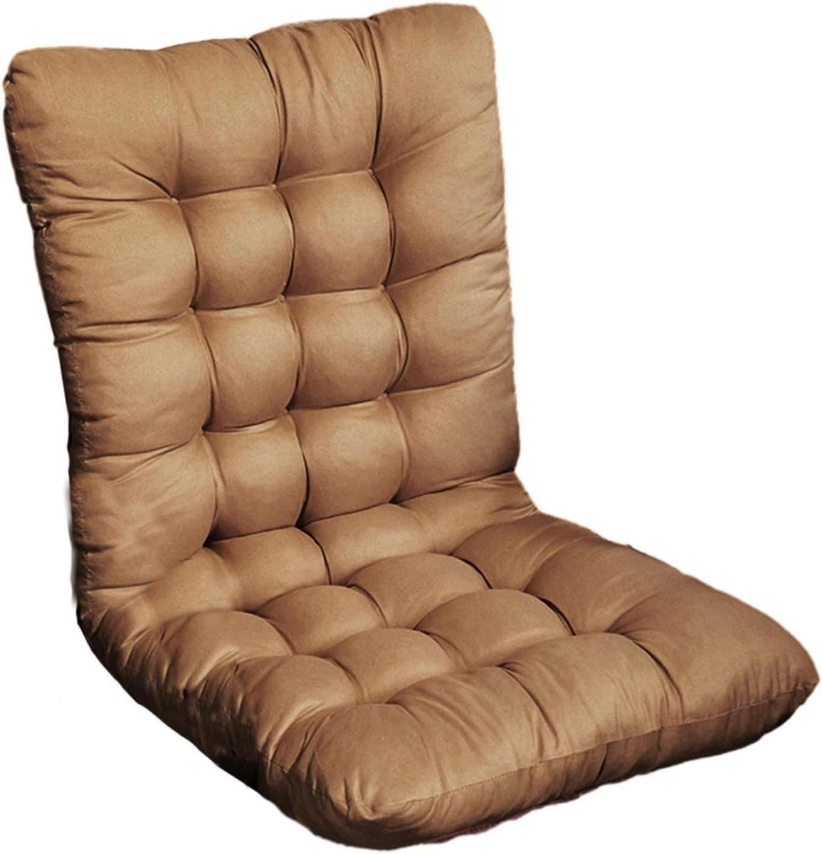 Tuinstoelkussen Hoge Rug - Zitkussen Loungekussen - Buiten Ontspannen - Antislip met banden - 45 x 125 cm - Lichtkoffie