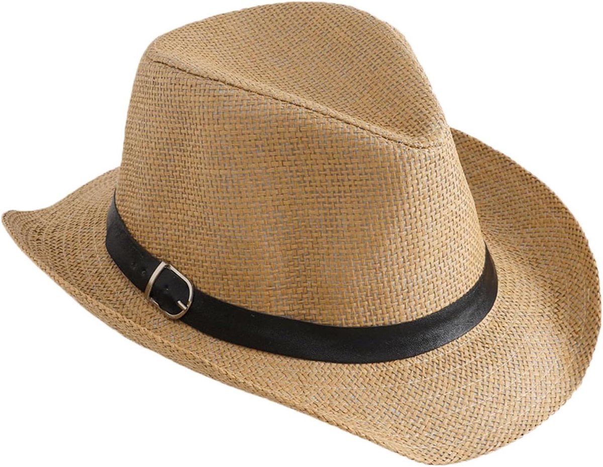 Zonnehoed - Panama Cowboyhoed - Strand Outdoor Reizen - Brede Rand Ademend - Opgerold - Beige