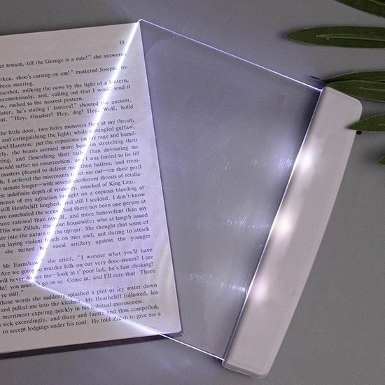 Leeslamp Boeken - Paneellamp Clip - Comfortabel Lezen - Warm Geel Licht - 2 x 15 x 2 cm - Wit — afbeelding 2
