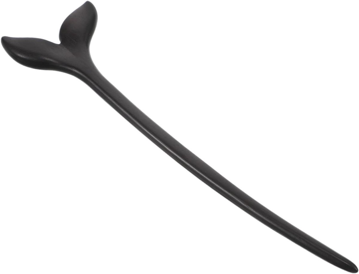 Houten Haarstokjes - Haarvork Chignon - Kapsel Maken - Handgemaakt Design - 17 cm - Zwart