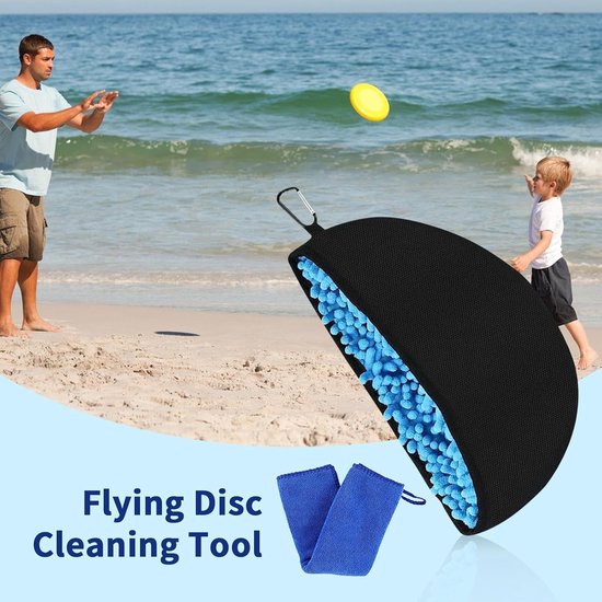 Disc Golf Handdoek - Vliegende Schijf Doek - Sport Accessoire Reinigen - Met Riemclip - 30 cm - Zwart — afbeelding 5