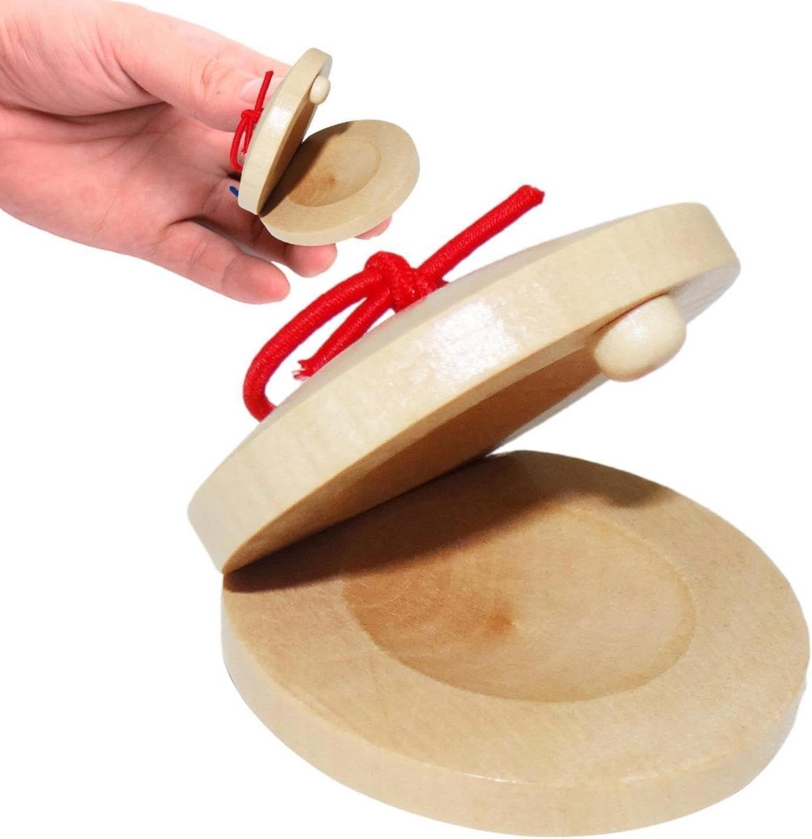 Houten Castagnetten - Handinstrumenten Muziek - Muziek Leren Ontdekken - Robuust Veilig Ontwerp - 5.5 cm - Niet gespecificeerd