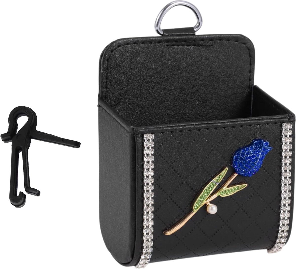 Auto Zonnebril Houder - Bril Opbergen - Veilig Rijden - Luxe Materialen - 11 cm - Zwart