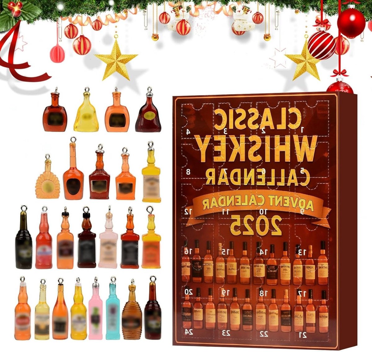 Whiskey Adventskalender voor Volwassenen, 24 Dagen Kerst Countdown met Bier en Whisky, Ontdek de Wereld van Whisky en Bieren