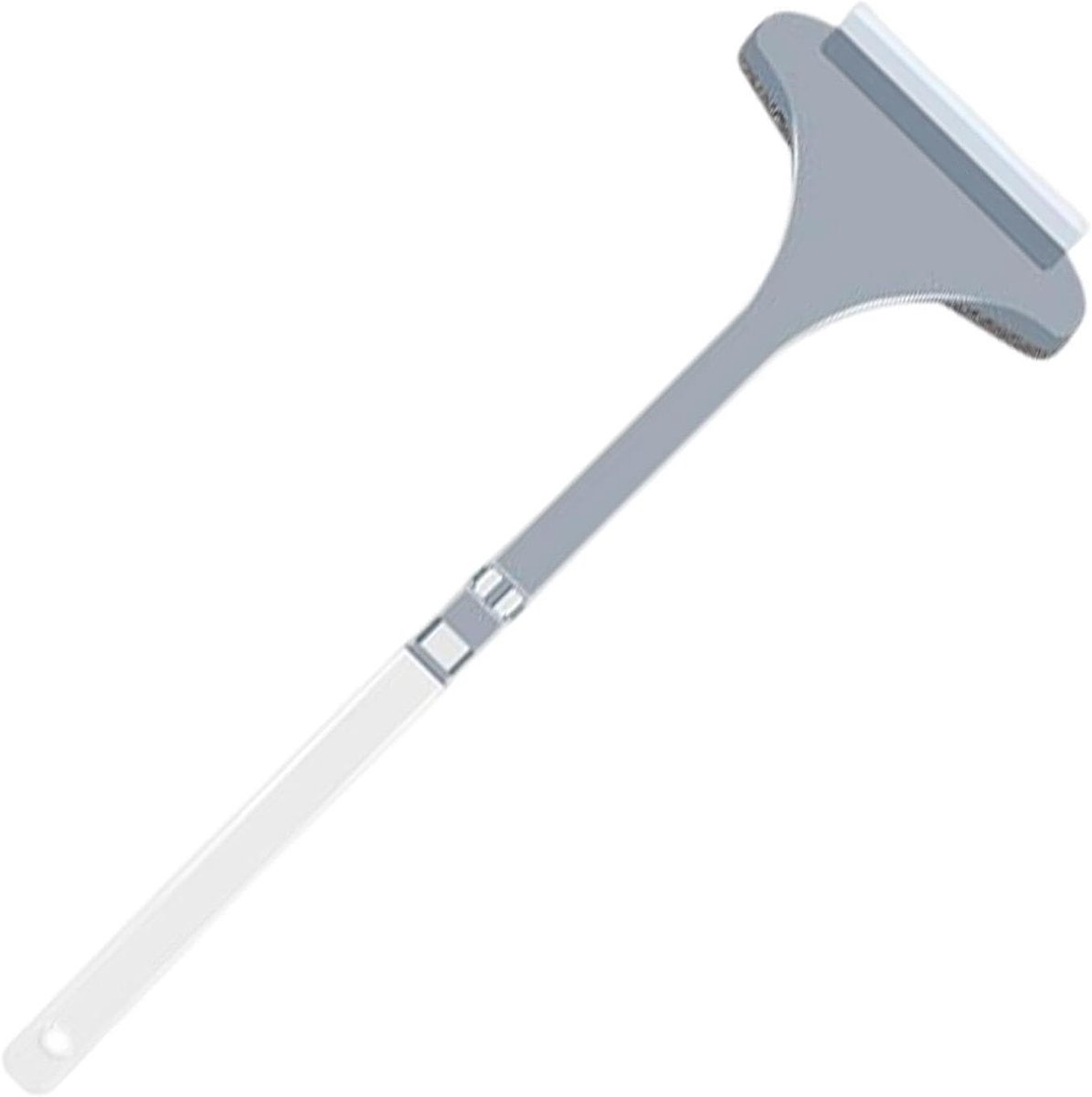 Gaas Schermreiniger - Dubbelzijdige Borstel - Ramen Wassen - Afneembare Handgreep - 45 cm Lengte - Grijs