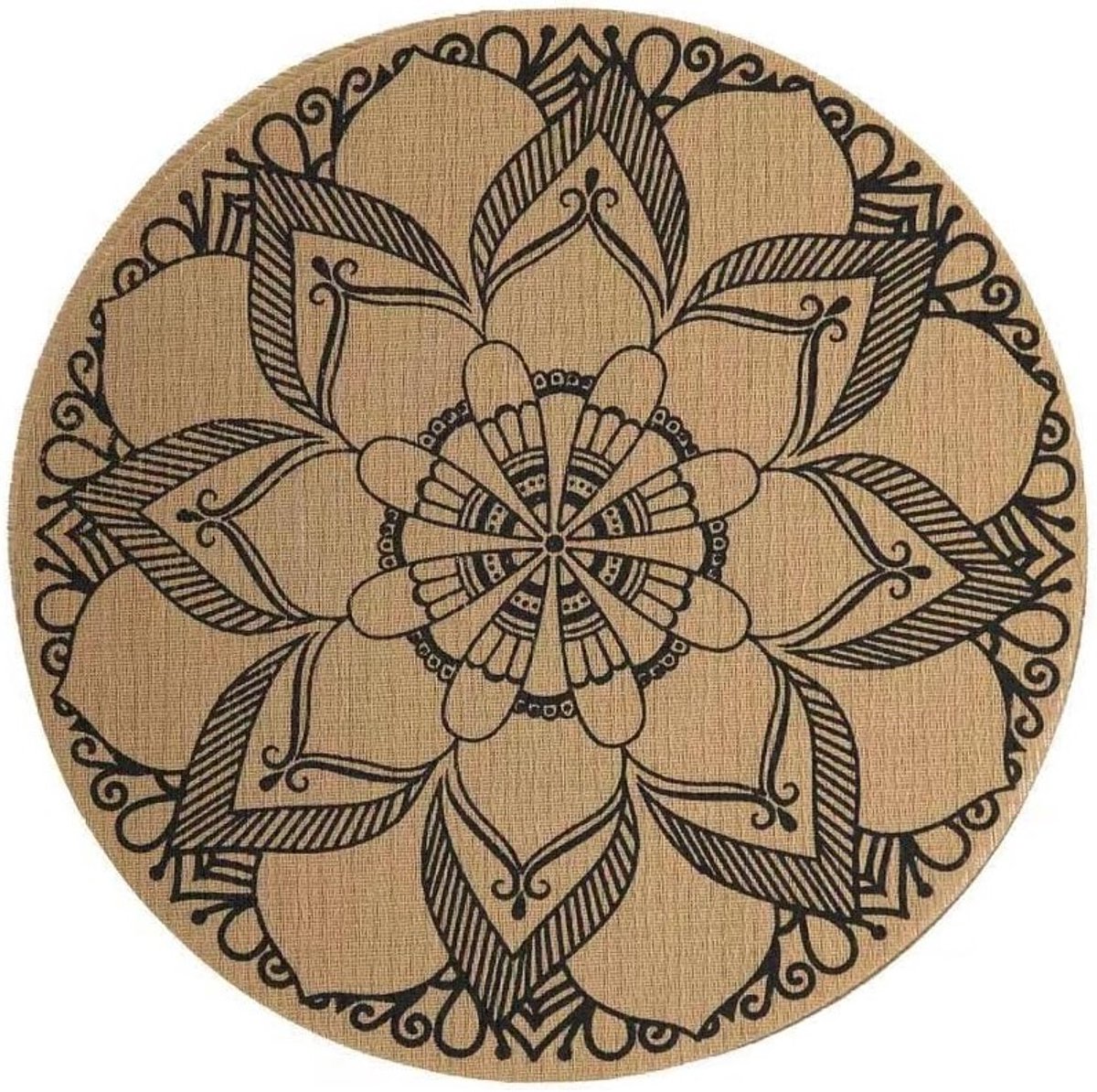 Ronde Woven Placemats Set van 4 - 38 cm Vintage, Wasbaar en Warmtebestendig voor Tafeldecoratie, Bruiloften en Feesten