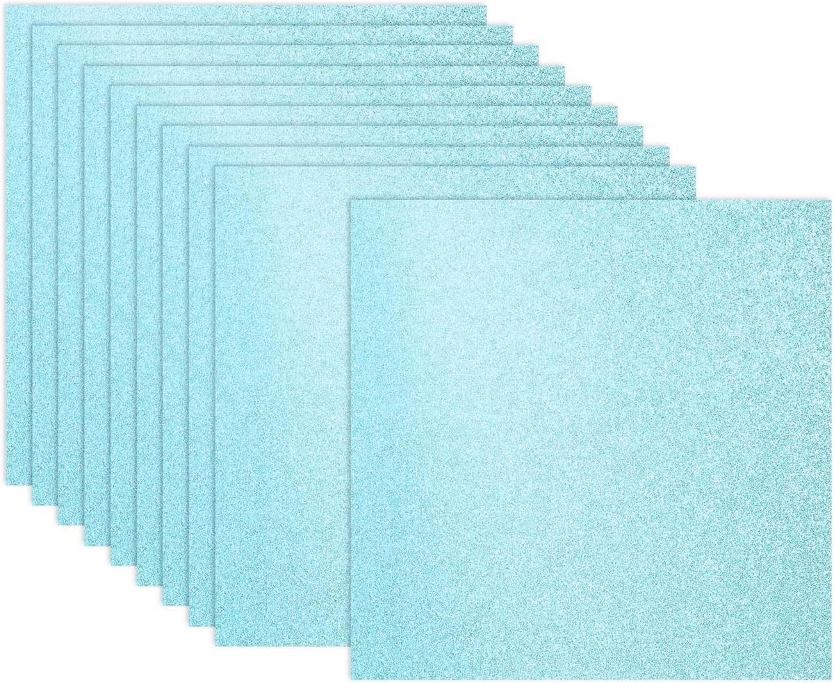 Gekleurd Karton - Glitter Papier - Knutselen en Decoratie - 250 grams dik - 305 x 305 cm - Meerblauw
