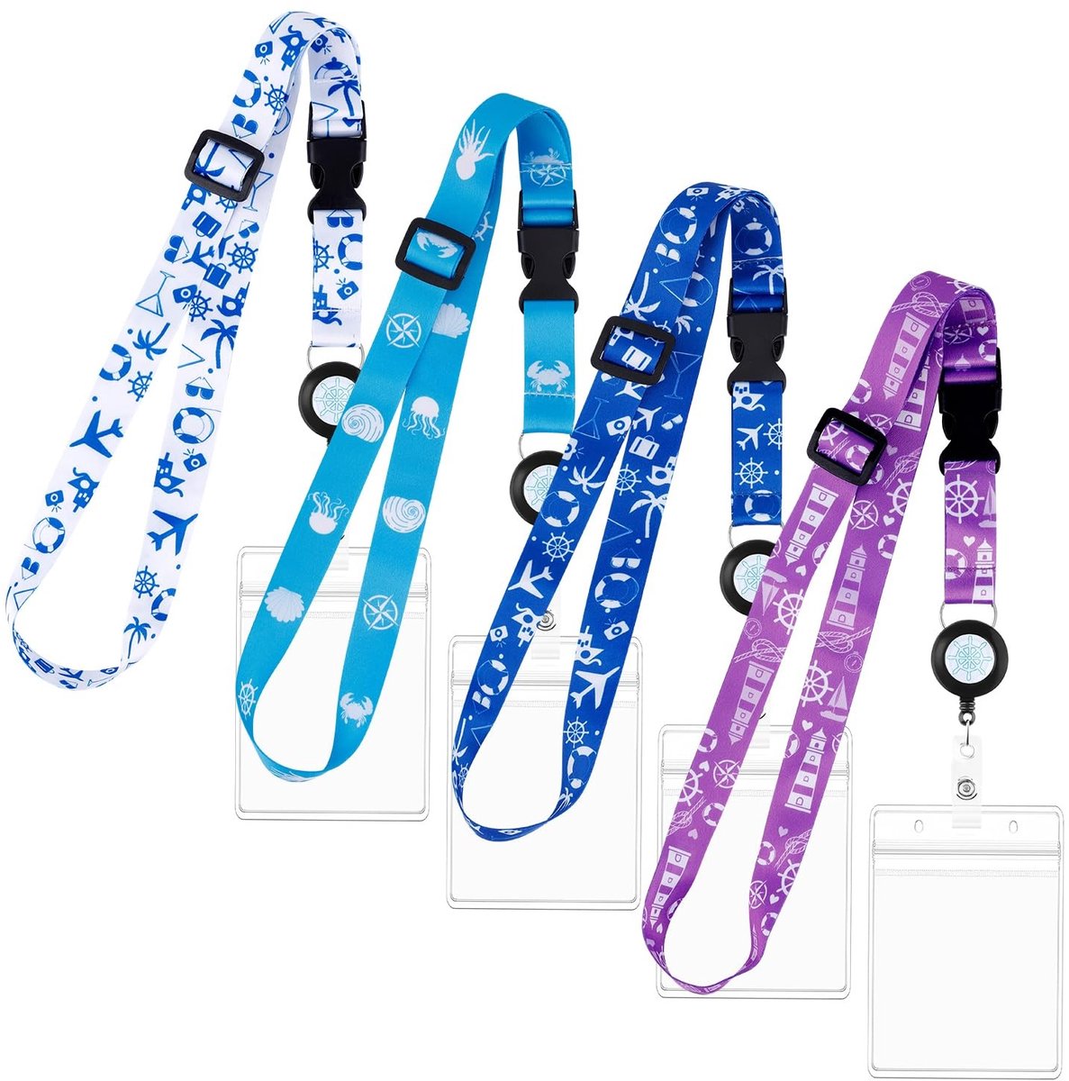 Dailygoods - 4-in-1 Verstelbare Cruise Lanyard Set met ID Kaarthouder