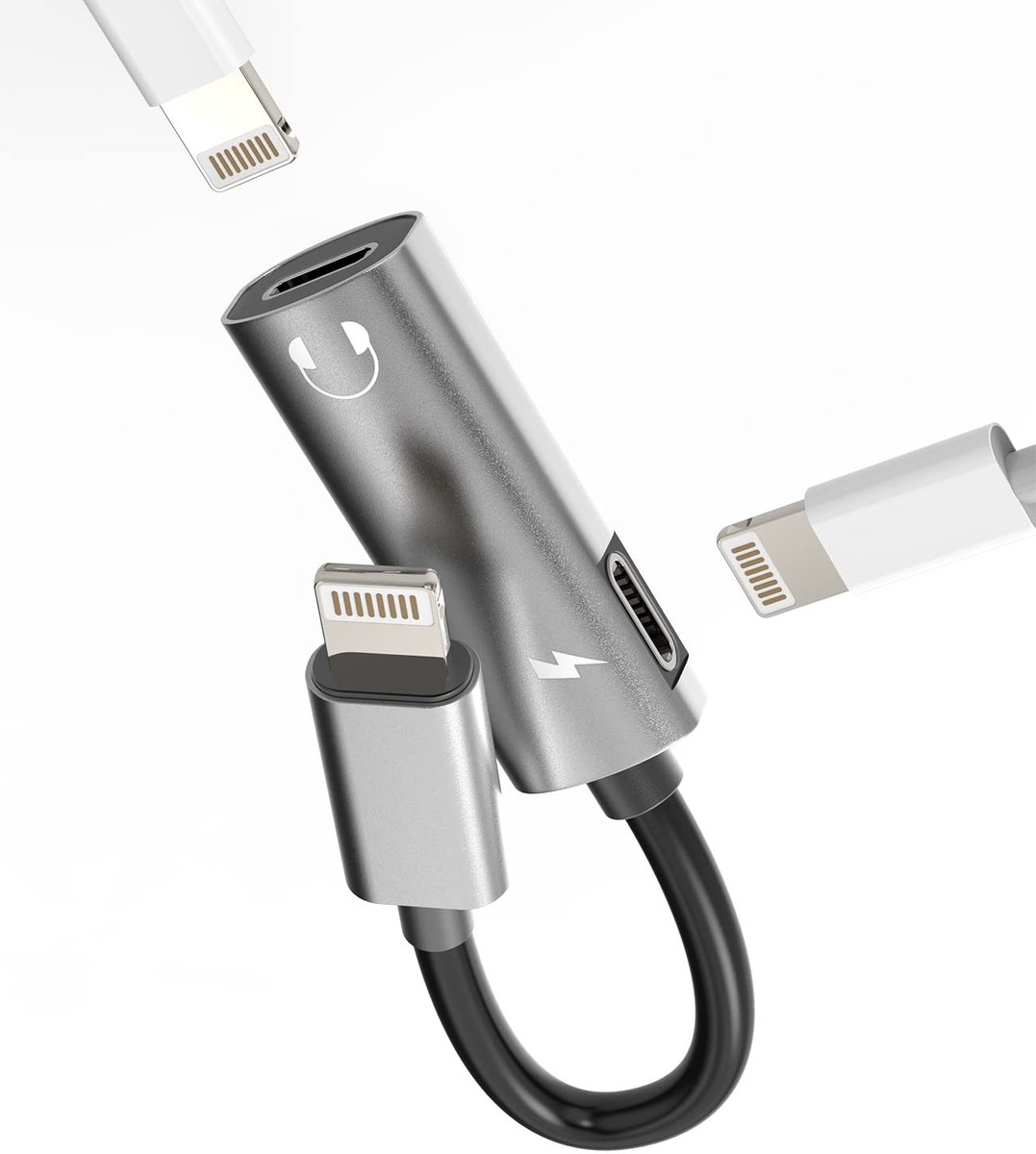 Dailygoods - iPhone 2-in-1 Oplaadkabel en Hoofdtelefoon Adapter