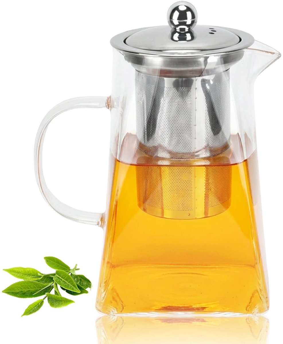Dailygoods - Borosilicaat Glazen Theepot met Roestvrijstalen Filter