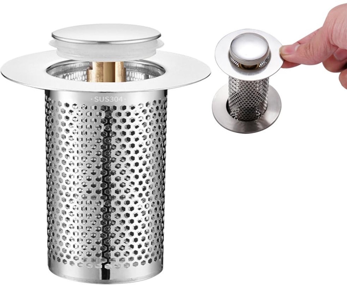 Dailygoods - Roestvrijstalen Afvoerzeef voor Badkamer en Keuken