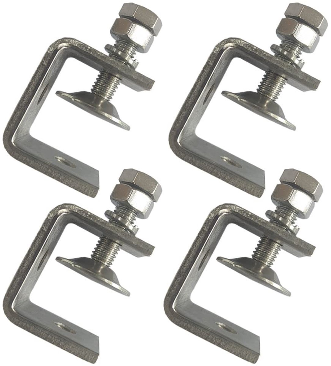 Dailygoods - Zware C-klem - Roestvrijstaal - Voor houtbewerking - Stabiliteit - 4 stuks - Geschikt voor lassen