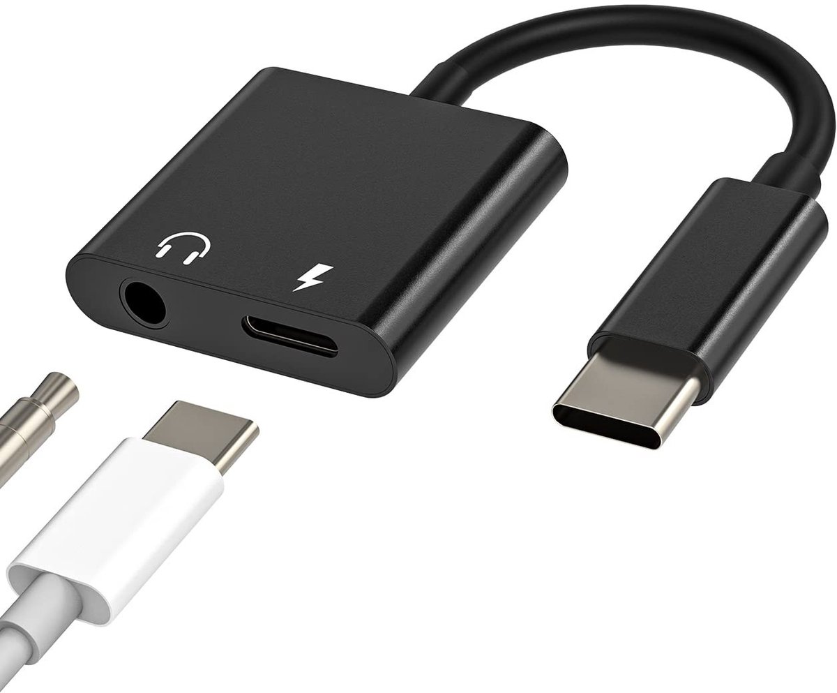 Dailygoods - USB C naar 3,5mm Jack Adapter met Oplaadfunctie