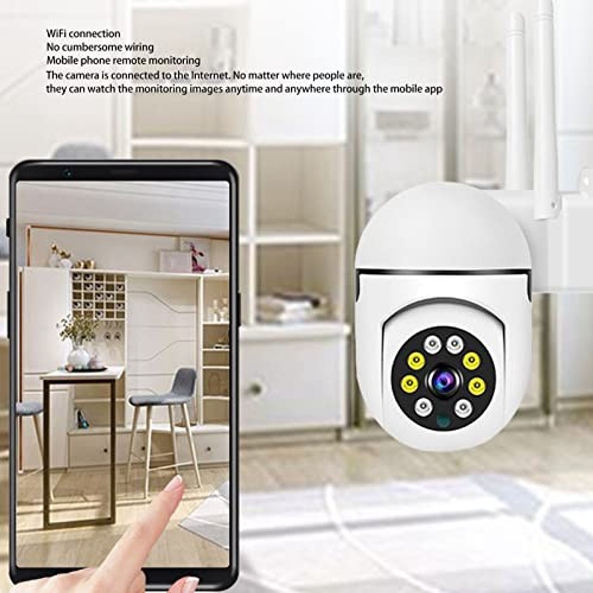Dailygoods - Dailygoody - Beveiligingscamera Buiten - WiFi 360 Graden - Bewegingsdetectie - Nachtzicht - 2-weg Audio - Cloudopslag - Geschikt voor Buiten - 2-pack