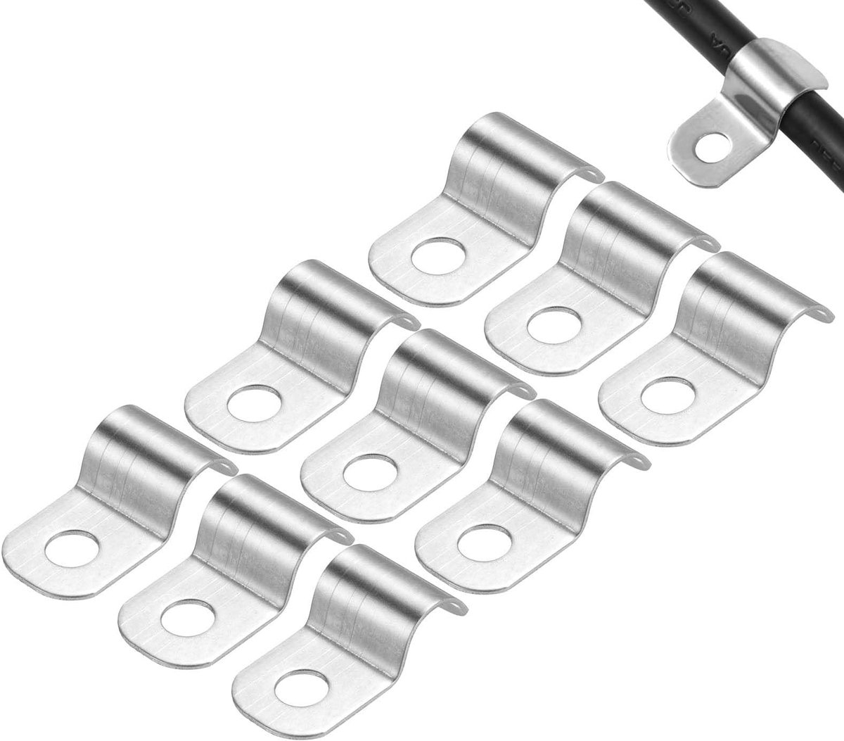 Dailygoods - 50 Stuks Versterkte Kabelklemmen van Roestvrij Staal