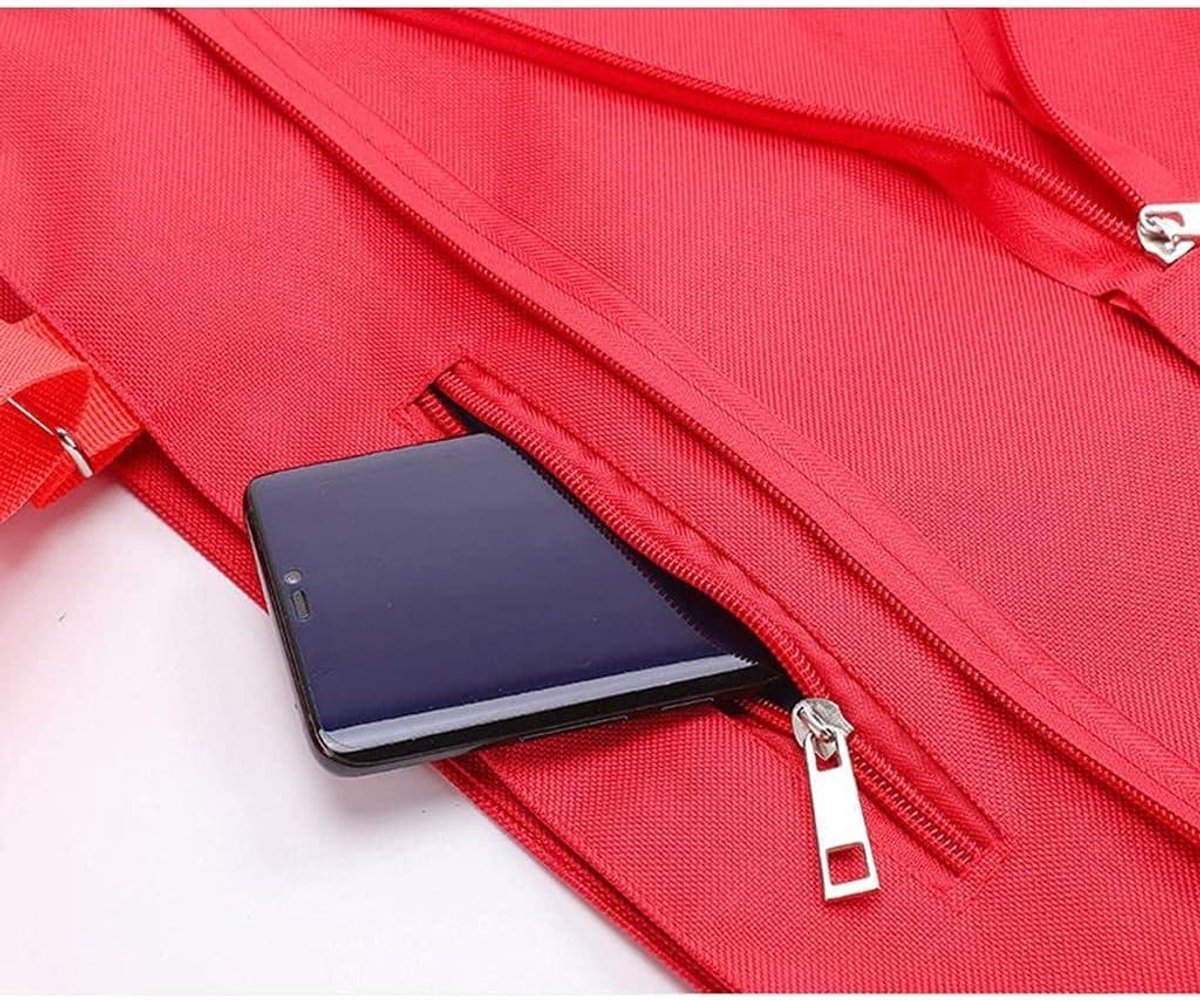 Boodschappentrolley - Opvouwbare tas - Boodschappen doen - Grote capaciteit - 26 x 63 cm - Rood