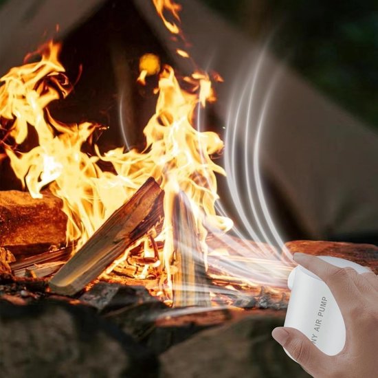 Elektrische Luchtpomp - Oplaadbare Inflator - Kamperen Reizen - Met LED Licht - 2200 mAh - Wit — afbeelding 3