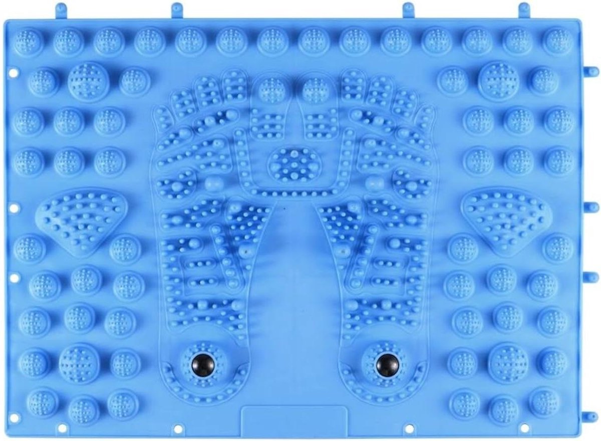 Voetmassage Mat - Reflexologie Pad - Ontspanning Bevorderen - Magnetische Therapie - 39 x 1 x 39 cm - Blauw