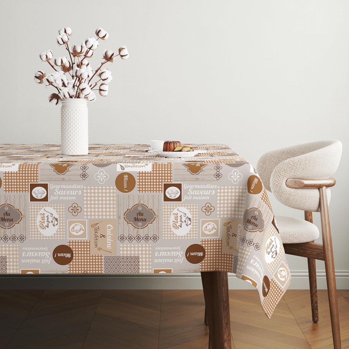 Tafelzeil - Tafelkleed - Keuken Decoratie - Vuilafstotend - 140 Rond - Bruin