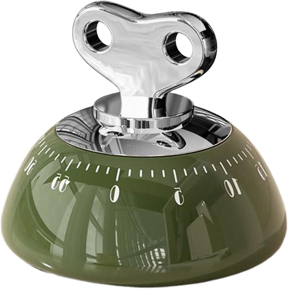 Keukentimer Analoog - Mechanische Timer - Koken en Bakken - Vintage Stijl - 76 cm - Groen