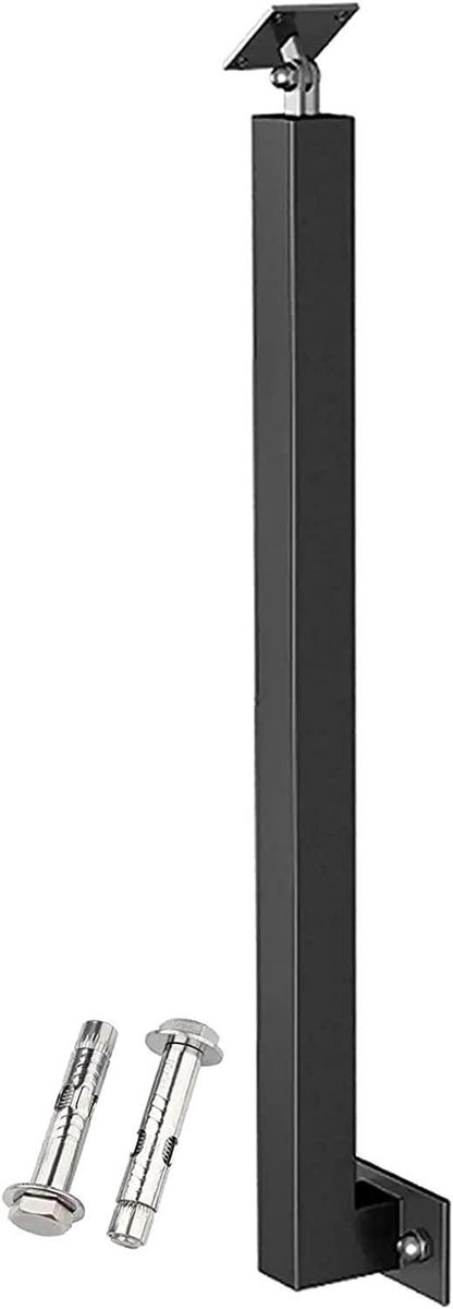 Metalen Baluster Paal - Leuning Spindel - Trap Beveiligen - Verstelbare Hoekbeugel - 130cm Hoogte - Zwart