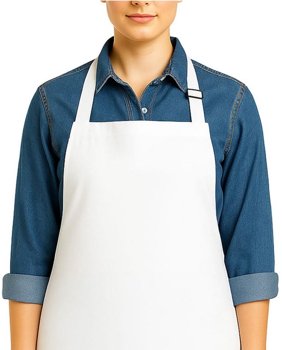 Cosensi - Dailygoody - Dikke tailleschort - Keuken schort - Verstelbaar en vuilwerend - Zwart-wit - Katoenen schort - Perfect voor chef-koks en serveerster