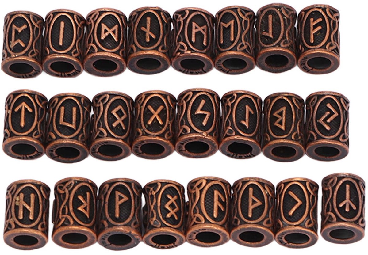 Cosensi - Dailygoods - 24 Antieke Koperen Haar Kralen voor Dreadlocks en Vlechten