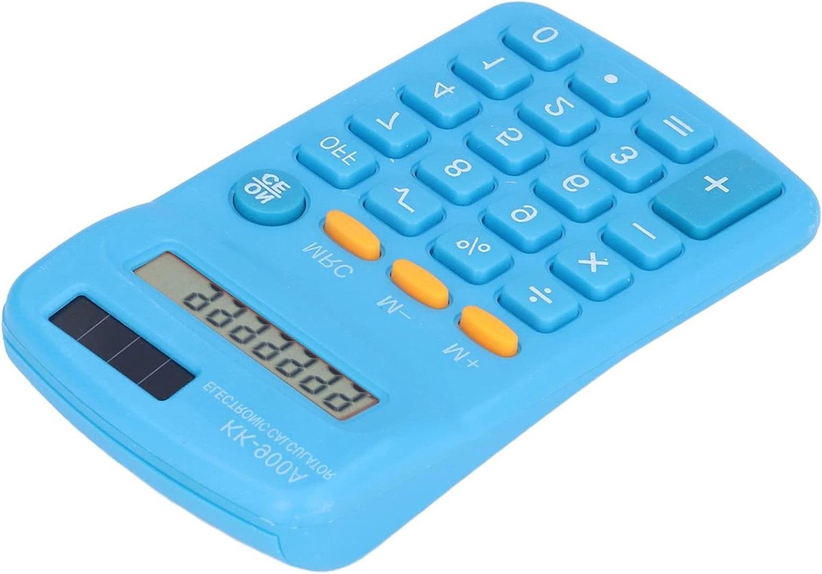 Minirekenmachine - Zakrekenmachine Handrekenmachine - Dagelijkse Berekeningen - Dubbele Voeding - 8 Cijfers - Blauw