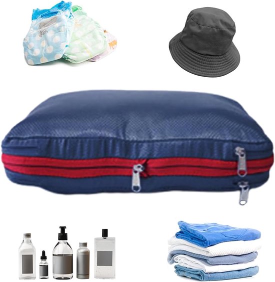 Compressie Zakken - Reis Opbergers - Kleding Opbergen - Dubbele Ruimtebesparing - 37 x 27 cm - Donkerblauw — afbeelding 5