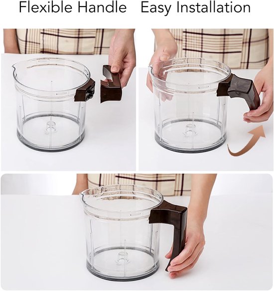 Handmatige Keukenmachine - Groente Hakker - Maaltijden Bereiden - Grote Capaciteit - 18.6x15.5x30cm - Wit — afbeelding 5