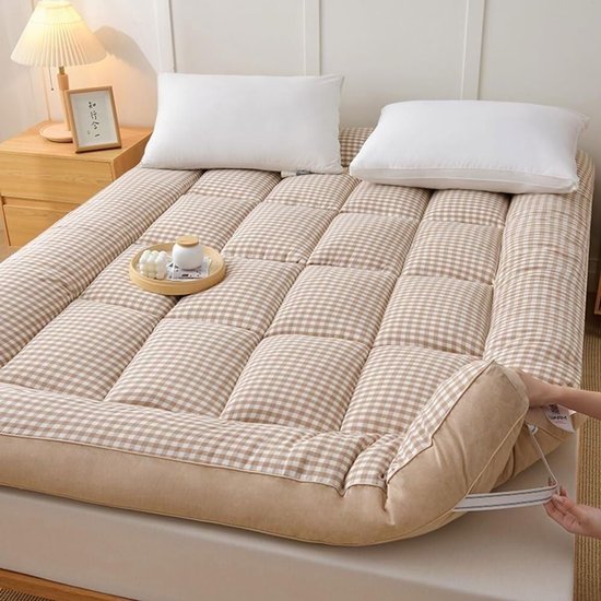 Opvouwbare Futonmatras - Dikke Mat - Comfortabel Slapen - Draagbaar en Ademend - 150 x 200 cm - Grijs — afbeelding 3