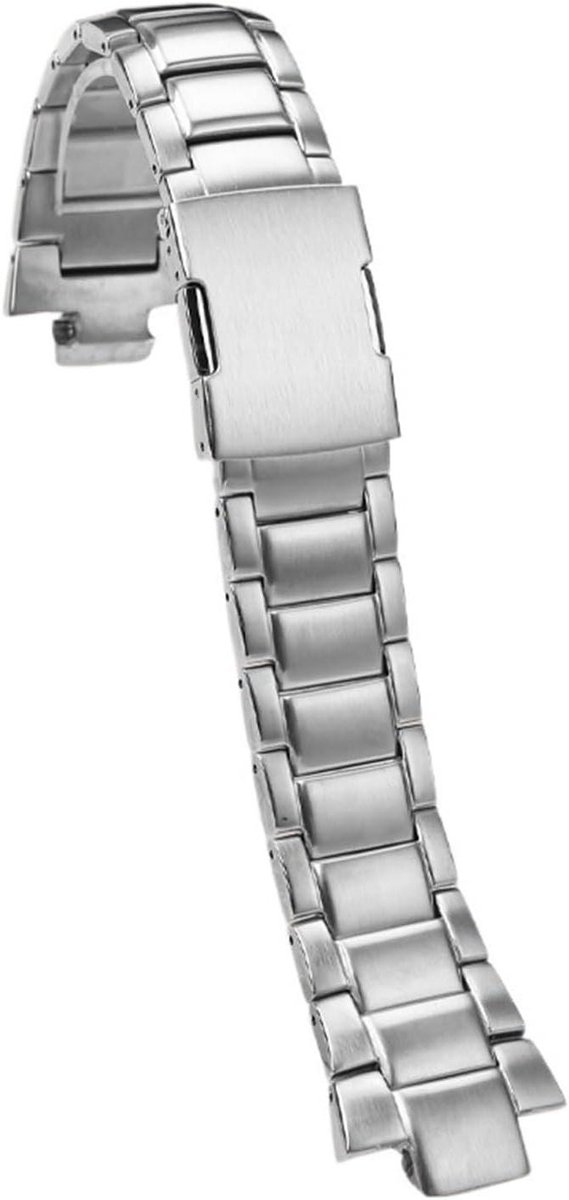 Horlogeband RVS - Metalen band - Horloge personaliseren - Massief staal - 18 cm lengte - Zilver zwart